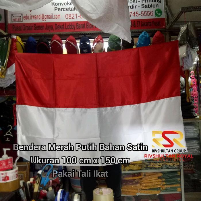 Bendera Merah Putih Ukuran 100 cm x 150 cm Bahan Satin Tebal Berkualitas Ready Stock Bendera Upacara