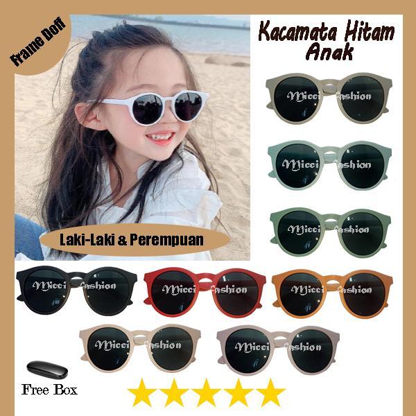 Kacamata Hitam Anak Fashion Fashion Anak Bulat Doff Unisex FREECASE