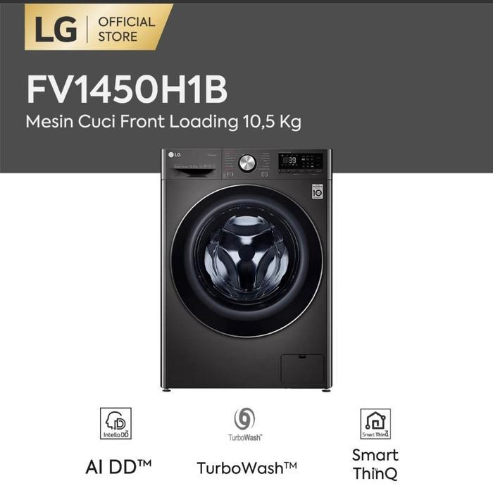 LG FV1450H1B MESIN CUCI FRONT LOADING 10.5 Kg Dry 7 Kg FV1450