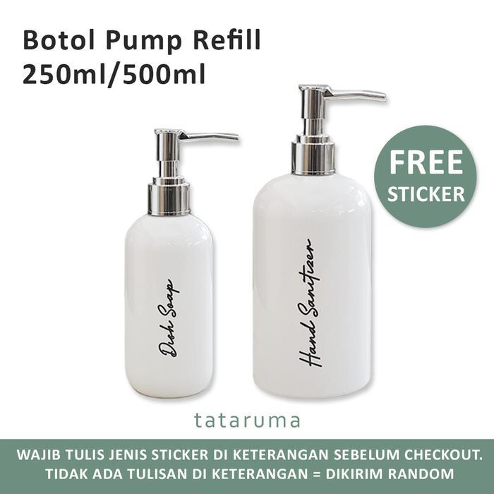 MERU - Botol Pump Refill Sabun Sampo FREE STICKER 250ml 500ml