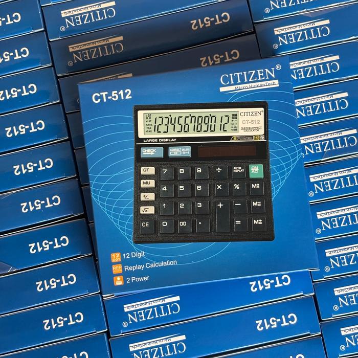 Premium Kalkulator Citizen Ct 512 12 Digit - Calculator Check Dual 2 Power Original