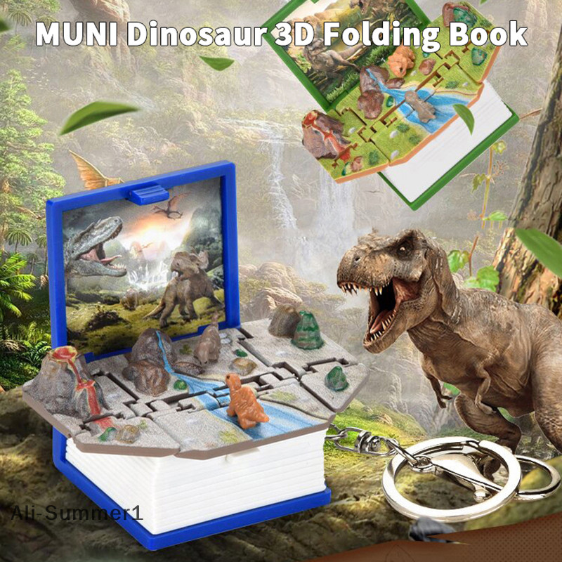 3D Mini Fold Book Keychain Children Kids Toys Anxiety Stress Relief Castle Toys Birthday Jewelry