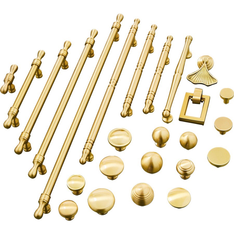 Brass Furniture Handles Golden New Chinese Style Luxury Handles for Cabinets and Drawers Furniture