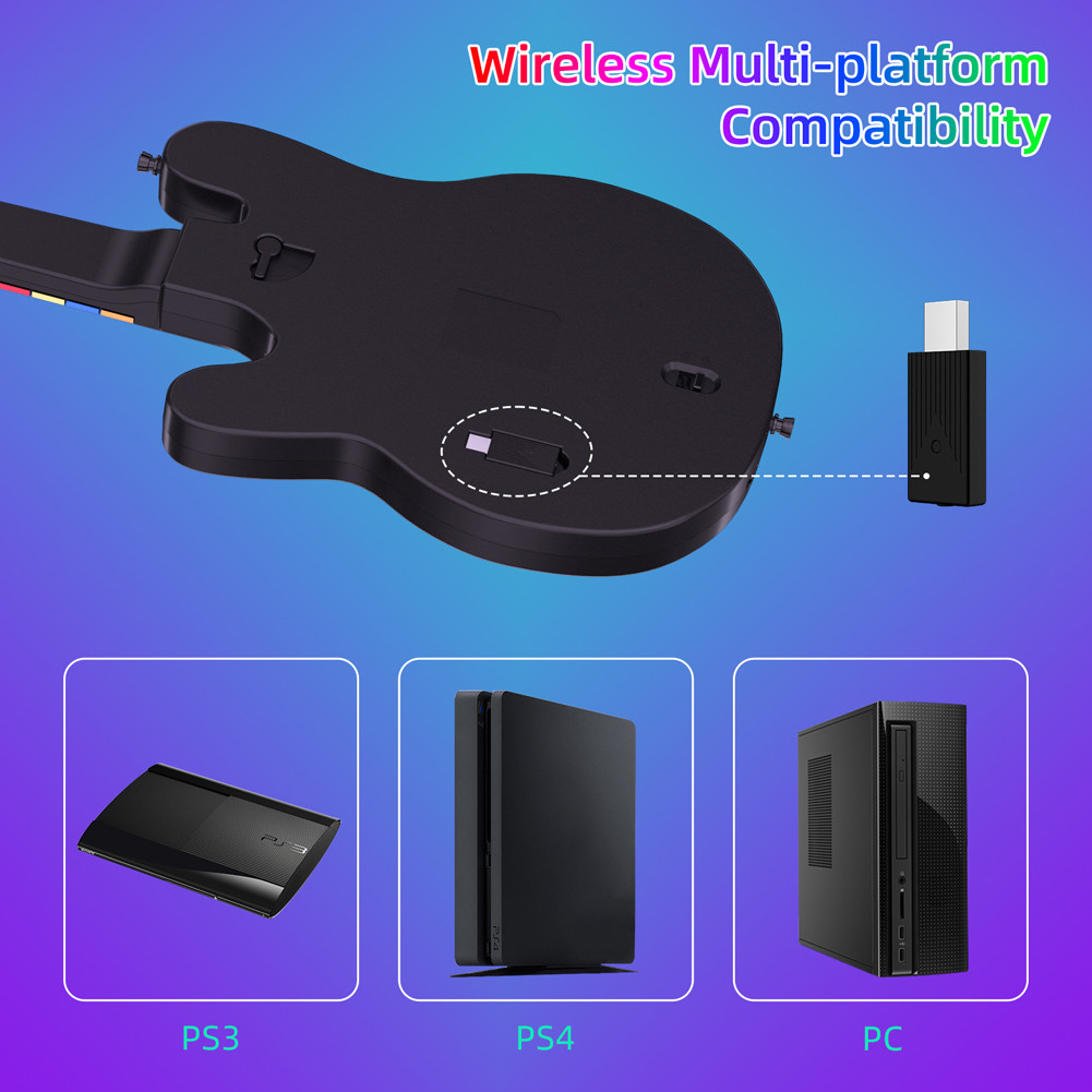 Wireless Gaming Controller Guitar Hero Rock Band 2.4G Remote Guitar Handle For PS3 PS4 PC Guitar