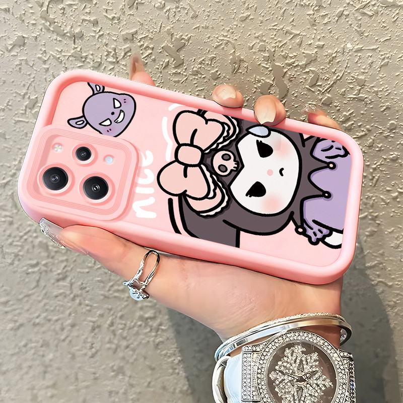 Casing Hp untuk Xiaomi Redmi 12 4G 12 5G 12C 11A POCO M6 Pro 5G POCO C55 Case Bow Doll pink  Kasing 
