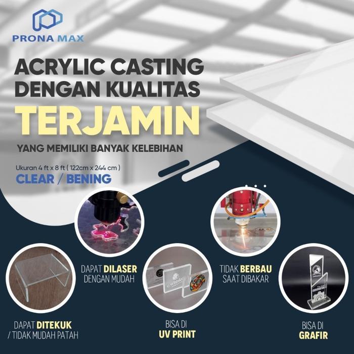 Acrylic / Akrilik Bening Lembaran 2MM 122 x 244 PRONAMAX