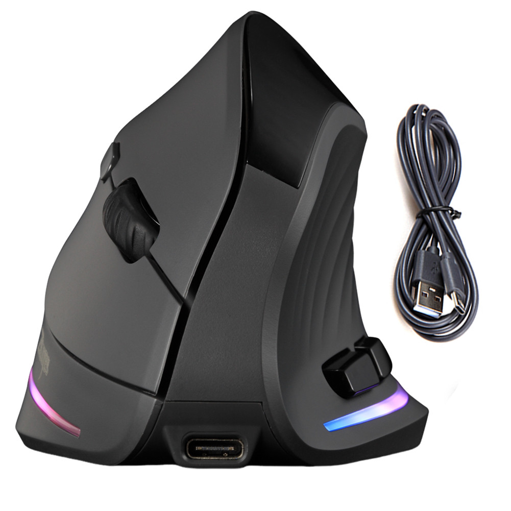 Vertical Wireless Mouse Rechargeable Wireless Bluetooth-Compatible Mouse Adjustable DPI Vertical