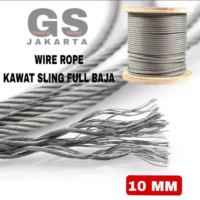 "New" sling baja 10mm / seling baja 10mm / kawat baja 10mm / Full baja 6x19