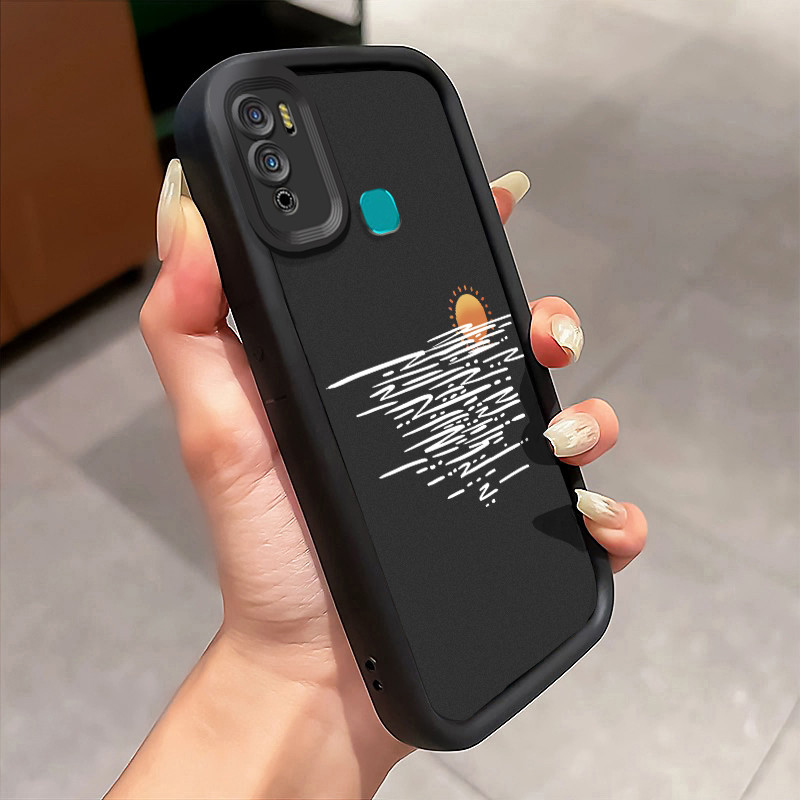 Casing Hp Infinix Hot 11 Play Hot 10 Play Hot 9 Play Hot 10 Case Matahari terbenam minimalis Kasing 