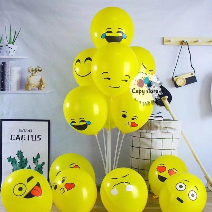 Balon Latex Emoticon / Balon Emoji / Balon Karet Karakter Emoji Ecer