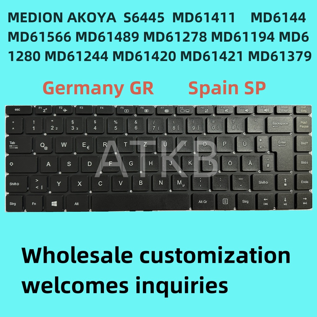 Laptop Keyboard For MEDION AKOYA S15450 MD63650 S15449 MD62125 S15447 MD63635 MD61676 MD62008