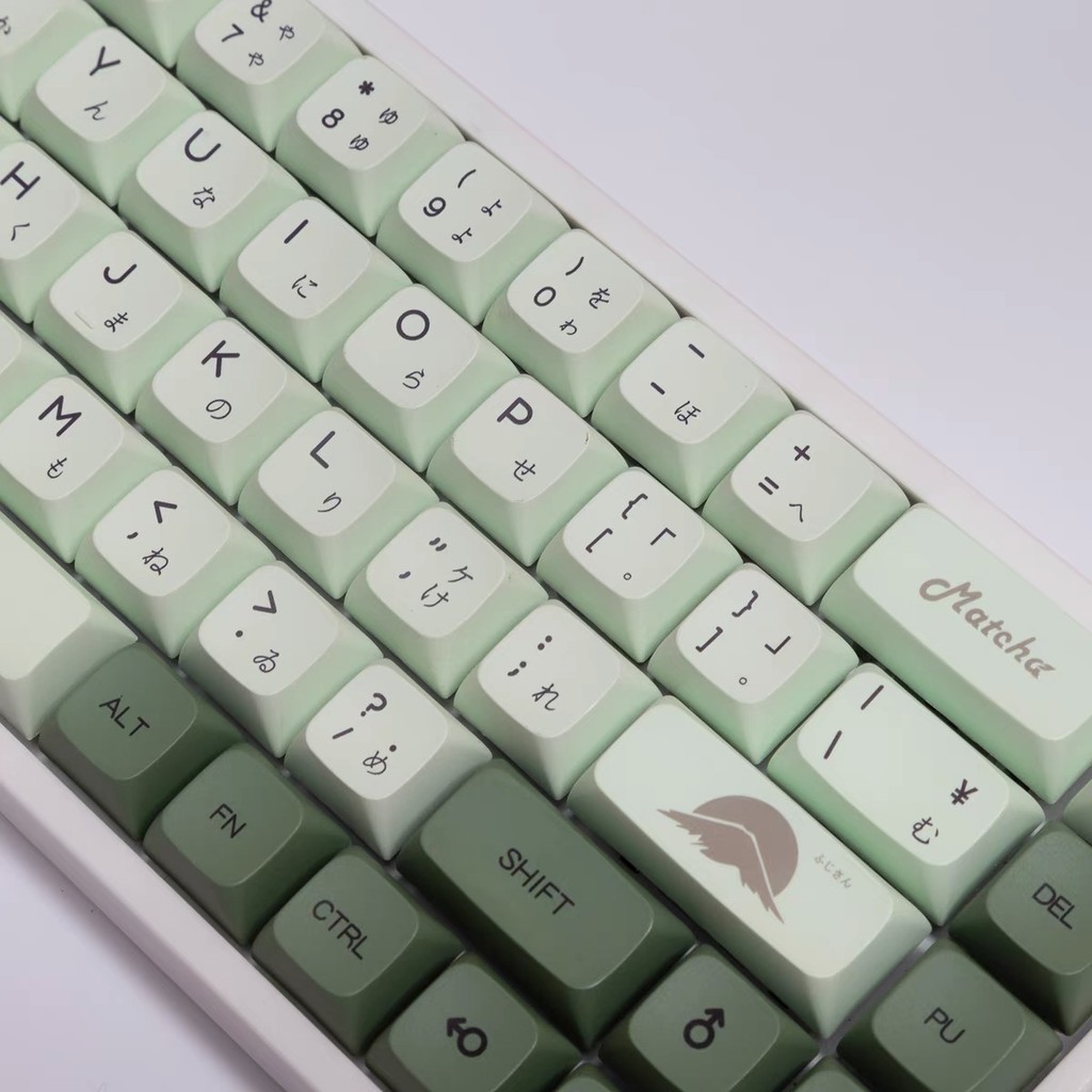 123 Keys Matcha Green Japanese Keycap Dye Sublimation PBT XDA Profile Keycaps For Mx Switch