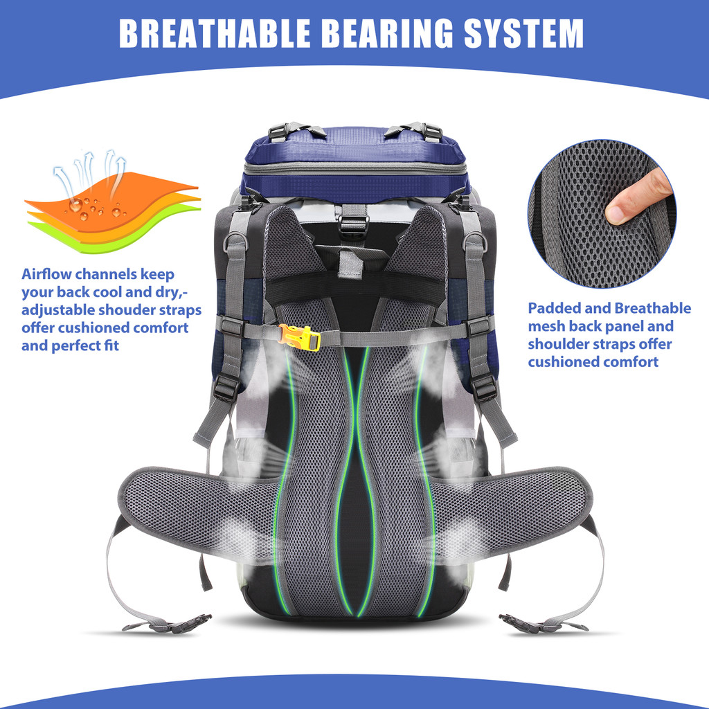 LIXADA 60L Waterproof Hiking Backpack Camping Mountain Climbing Cycling Backpack Outdoor Sport Bag