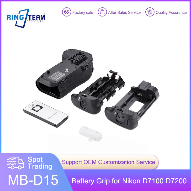 MB-D15 Vertical Battery Grip for Nikon D7100 D7200 SLR Camera EN-EL15 Holder with 2600-2900mAh