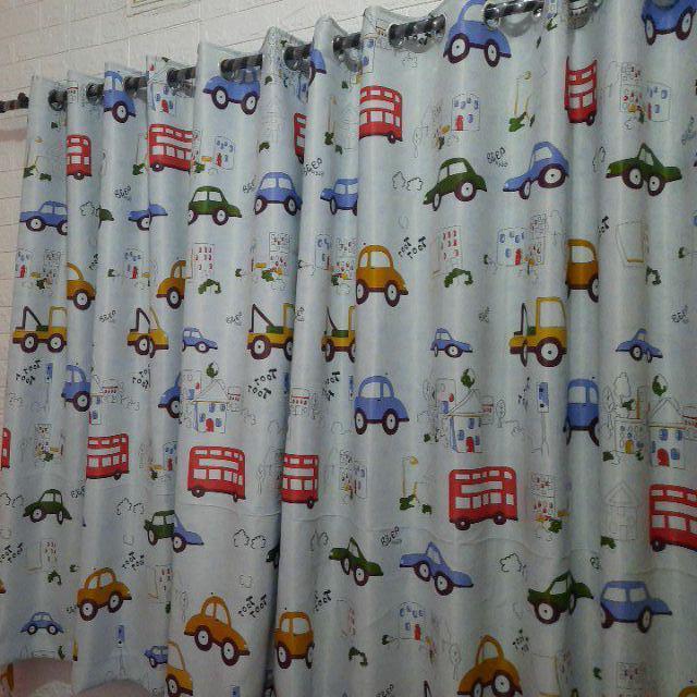 Gorden Minimalis / Tirai Jendela Minimalis / Gorden Anak Putih/ mobil kecil