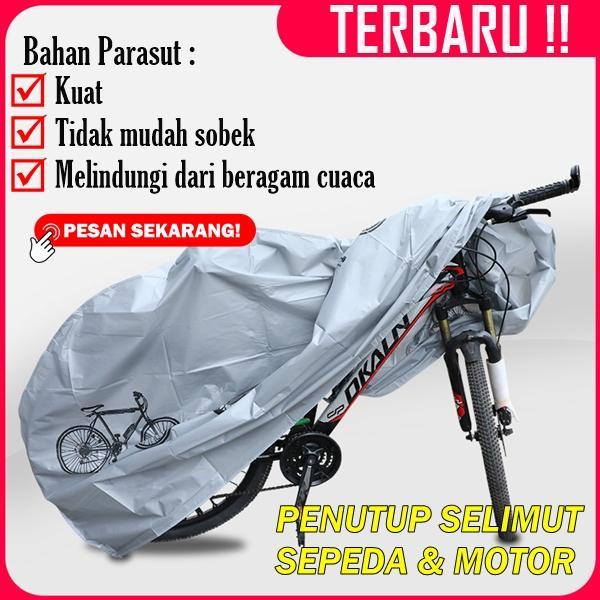 cover sarung penutup sepeda gunung dan motor anti panas dan hujan asli
