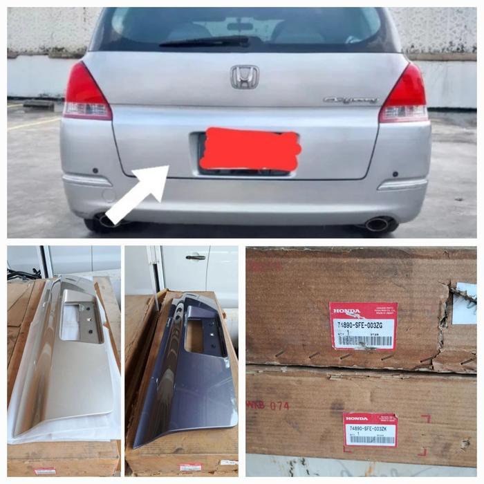 COVER FENDER GARNISH PLASTIK LIST PINTU BAGASI DUDUKAN PLAT NOMOR HONDA ODYSSEY ORIGINAL TOPPS