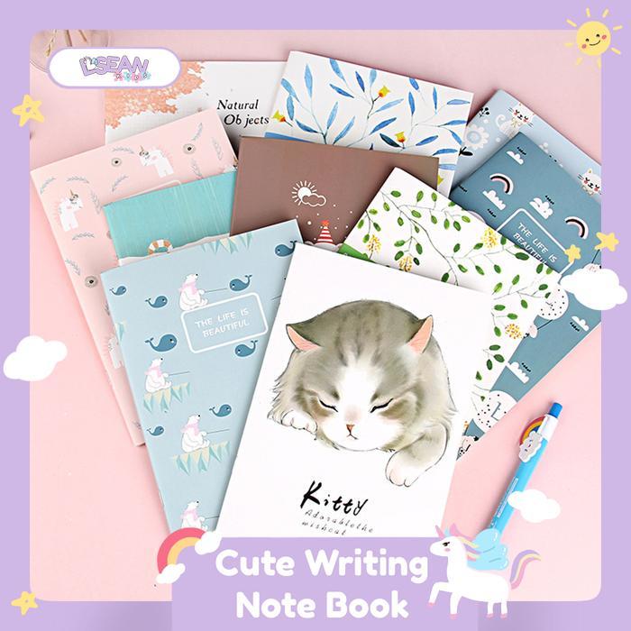 Buku Tulis Catatan Garis Lucu Motif Beruang Gajah Unicorn Notebook