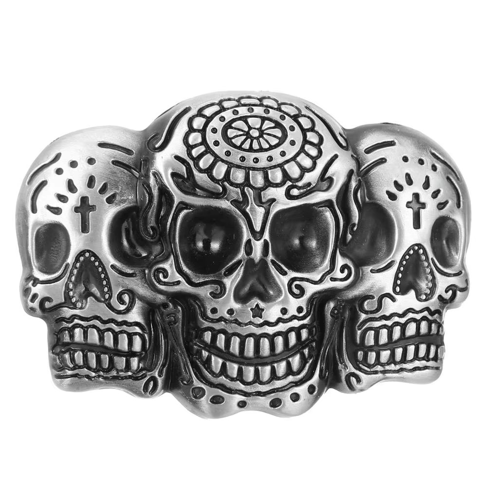 Vintage Classic silver skull belt buckle for man cowboy buckle without belt