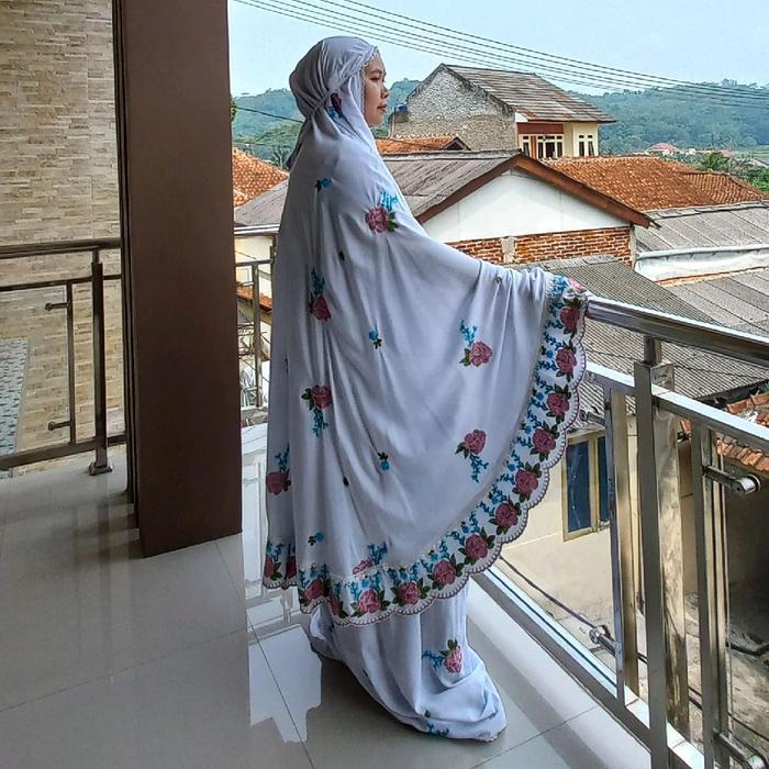 Top MUKENA DEWASA MA BORDIR RAYON TWILL Putih