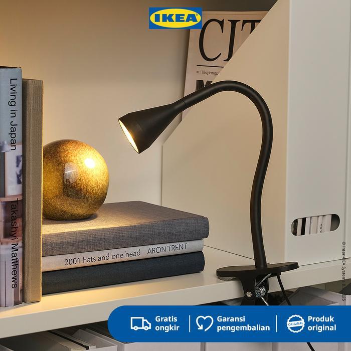 IKEA NAVLINGE LAMPU SOROT JEPIT LED HITAM PLASTIK