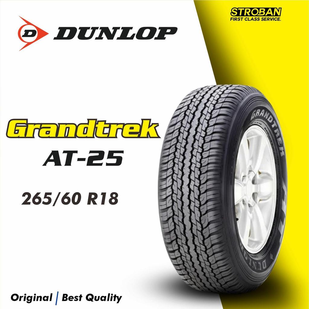 Ban Luar Dunlop 265/60 R18 AT-25 – Cocok untuk: Toyota Fortuner, Mitsubishi Pajero Sport, Nissan Ter