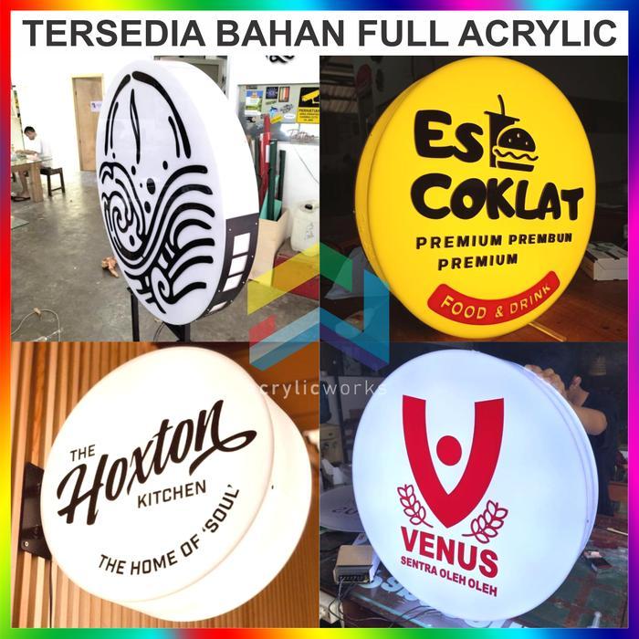 Neon Box Bulat 1 Sisi Full Acrylic Dan Pvc Bebas Murah Cepat