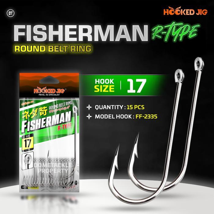 Hook Fisherman Hooked Jig Flat & Ring Kail Mata Pancing Fisherman 2315 Flat Tanpa Lubang Fisherman