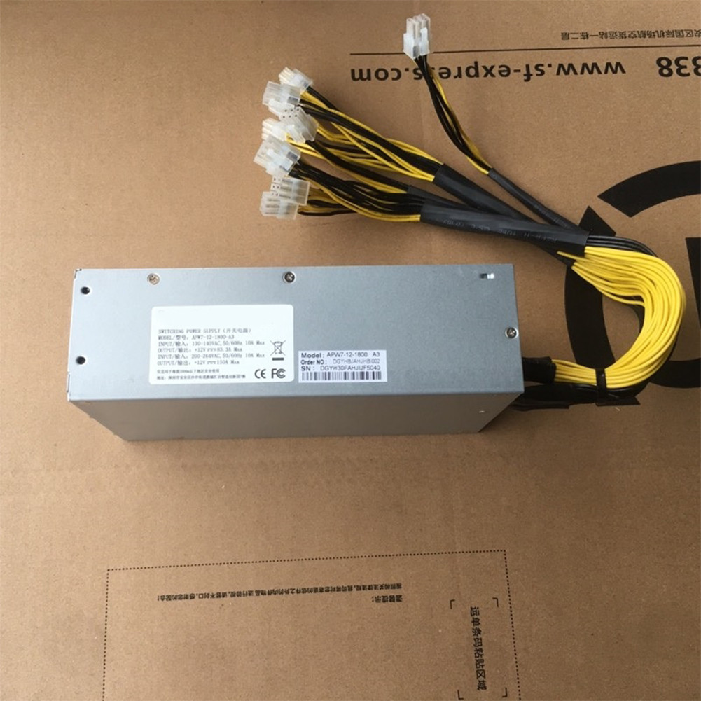 PROMO HARI INI  Power Supply PSU for Bitmain Antminer APW7++12-1800W-A3 110-264V 10x PCI-E Plugs Psu