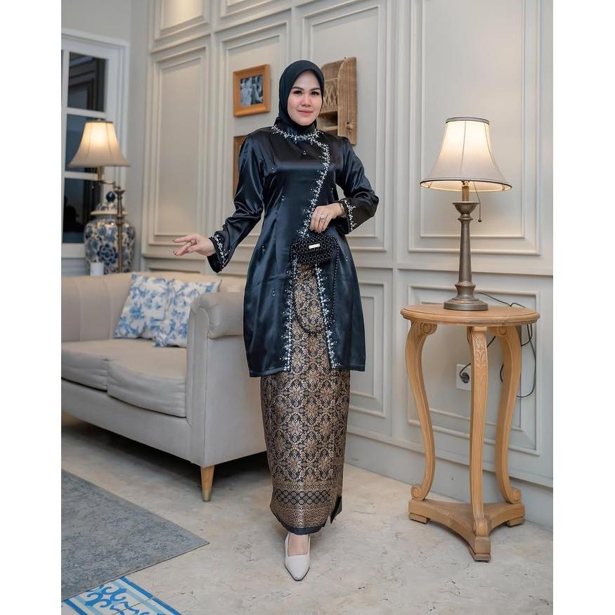 Dhei Store Atasan / Setelan Kebaya Kiki Payet Mutiara Modern Set Kebaya Melayu / Kebaya Wisuda Best