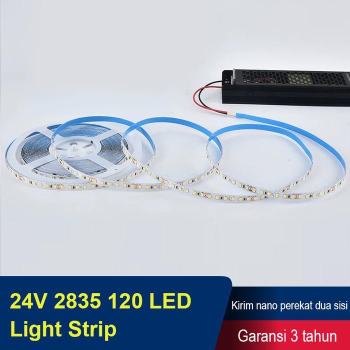LAMPU LED STRIP 2835 SMD DC 24 VOLT 5 METER 10 METER / LAMPU STRIP 24V Lampu Strip Dekorasi Interior