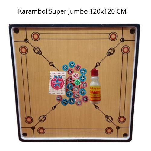 Paket Papan Karambol Ukuran EXTRA JUMBO 120x120 Free kristal & biji karambol + bubble dan fragile