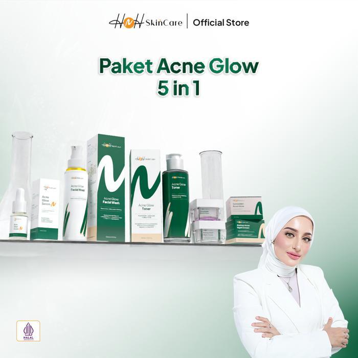 [HNH] HNH Acne Glow 5 in 1 Package - Paket Skincare Untuk Kulit Berjerawat Memudarkan