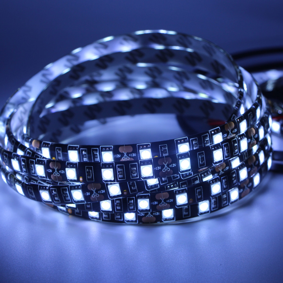 1m 5m LED Strip light 5050 RGB Black PCB DC12V Flexible LED tape lamp 60 LED/m 5050 RGB/White/Warm