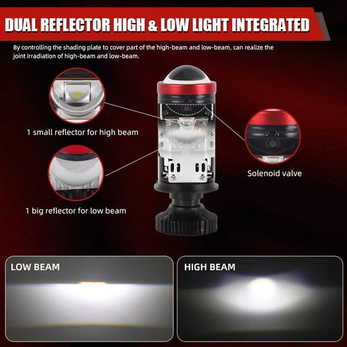 Terpopuler Voxx Led Lampu Led Voxx Y5 Mini Projie Bi-Led Laser H4 Hi-Lo 45W 4500Lm Mobil Motor
