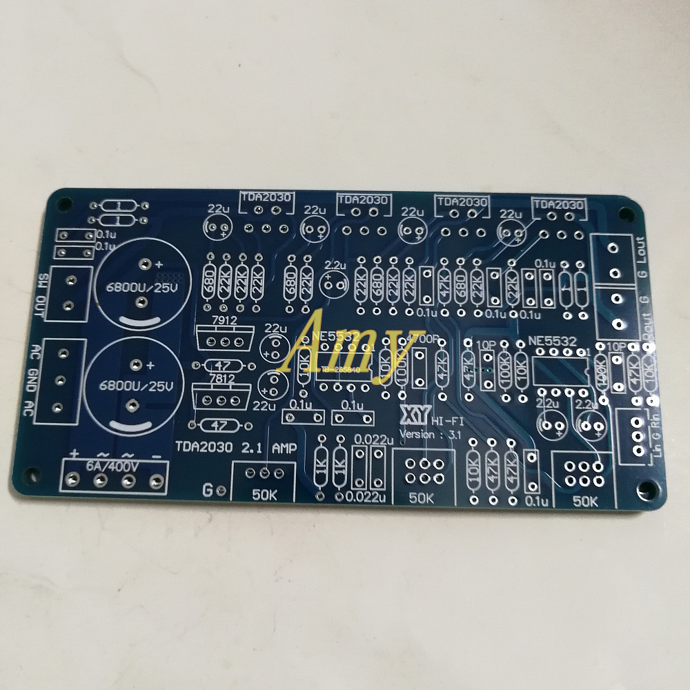 5pcs/lot TDA2030A 2.1 super bass amplifier, empty PCB board, does not contain any components