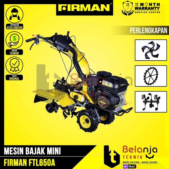 FIRMAN MESIN BAJAK MINI PARIT BEDENGAN FTL650A TRAKTOR BENSIN 9 PEMBUAT PARIT 100-150MM KEDALAMAN BA