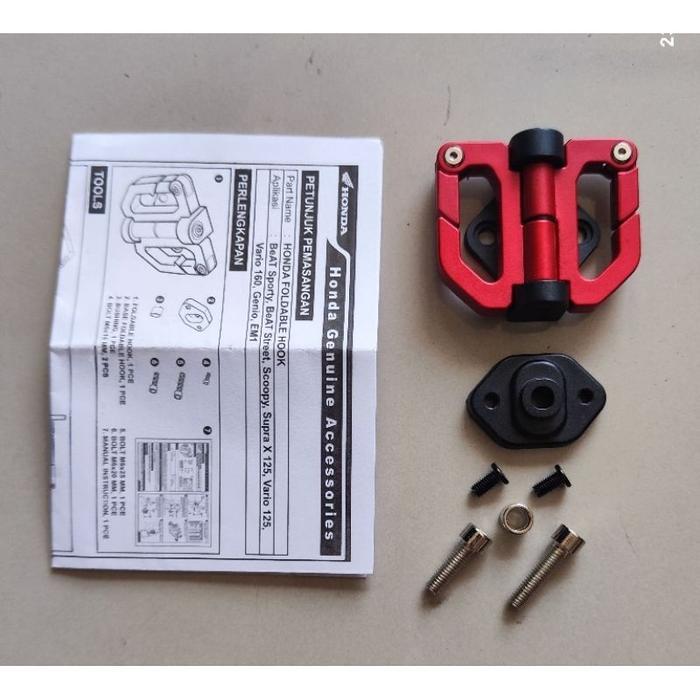 Gantungan Hook Lipat (Gantungan Barang) Original Sepeda Motor Honda Beat, Scoopy, Genio, Em1 (Motor