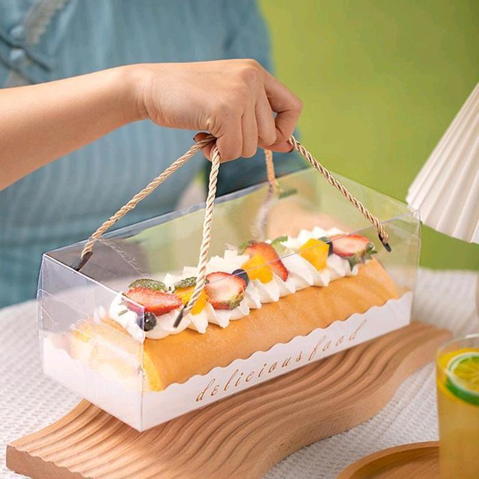Box Hampers Kue / Kotak Cake Transparan Pegangan Tali Estetik / Packaging Gift Ulang Tahun & Event