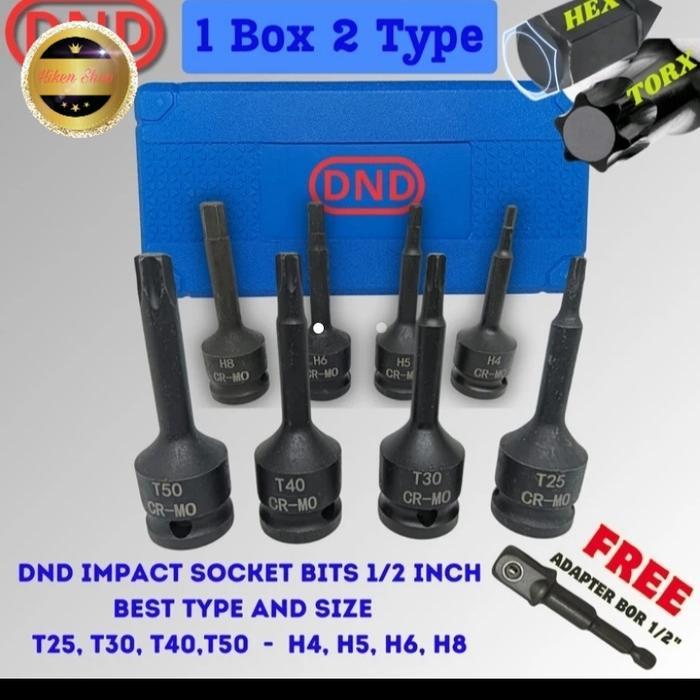kunci socket impact DND Torx Hex mata sock L