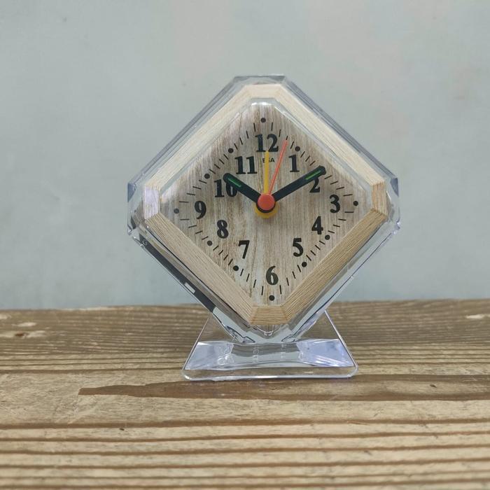 Jam Weker Kotak Mini/Jam Weker Segienam/Jam Meja Weker/Jam Transparan Terjamin