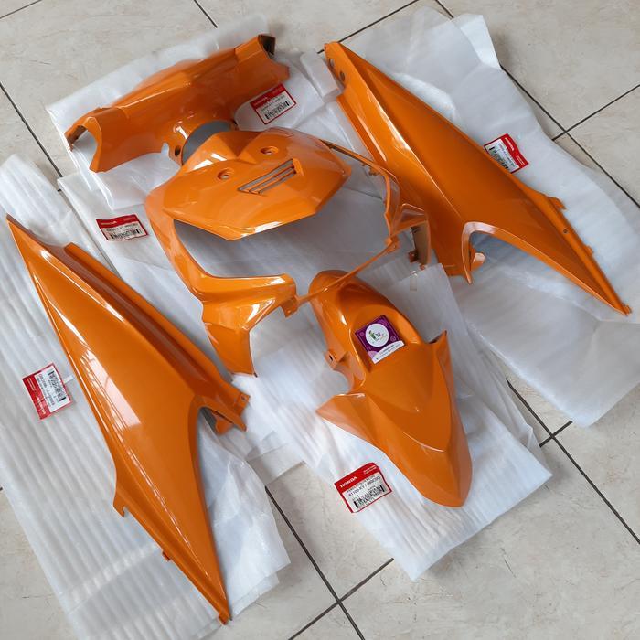 Cover Body Halus Fullset Orange Oren Beat Karbu Original AHM