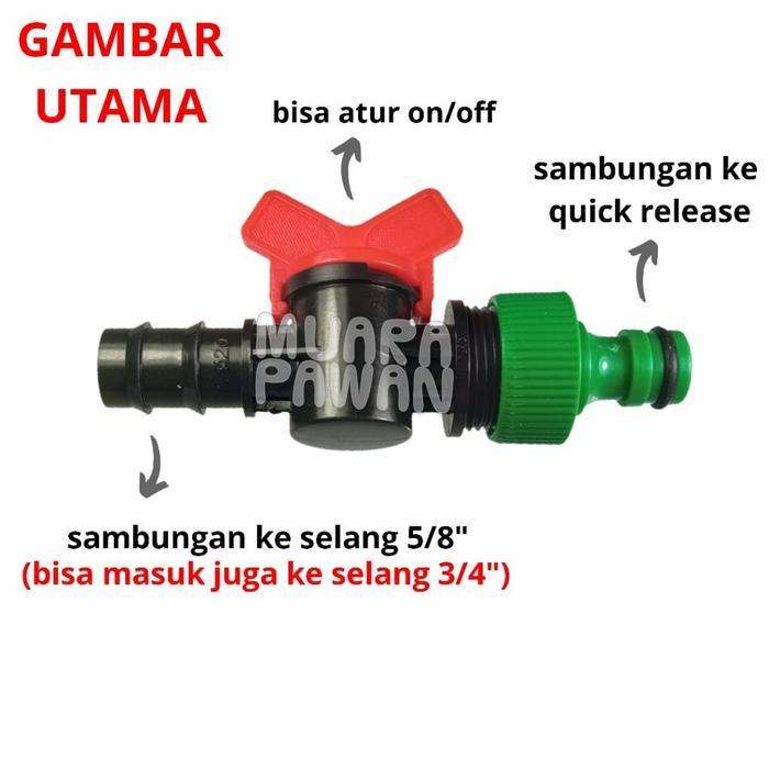Sambungan Konektor Selang 5/8 Inchi Ke Quick Release Irigasi Kebun