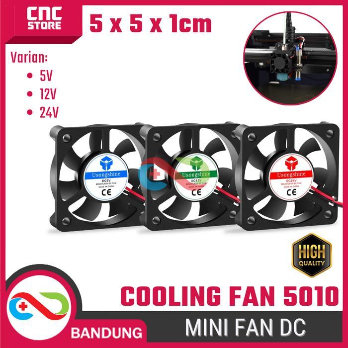 Mini Fan DC Brushless 5010 5V 12V 24V RAM Cover Fan Kipas Pendingin Elektronik 5x5x1CM / 5CM Cooling