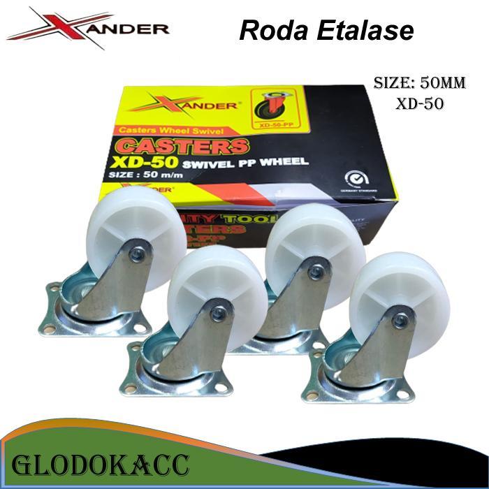 RODA 2 INCH 4 PCS 50MM XANDER RODA ETALASE TROLI GEROBAK - HIDUP