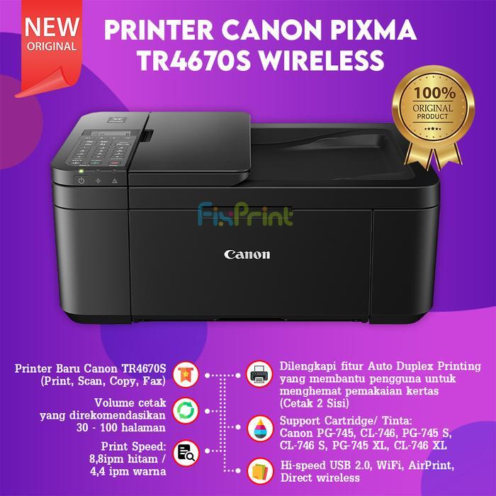 Printer Canon Pixma TR4570S (Print, Scan, Copy,Fax, Wi-Fi, ADF) tr4670 Printer Canon Deksjet E470
