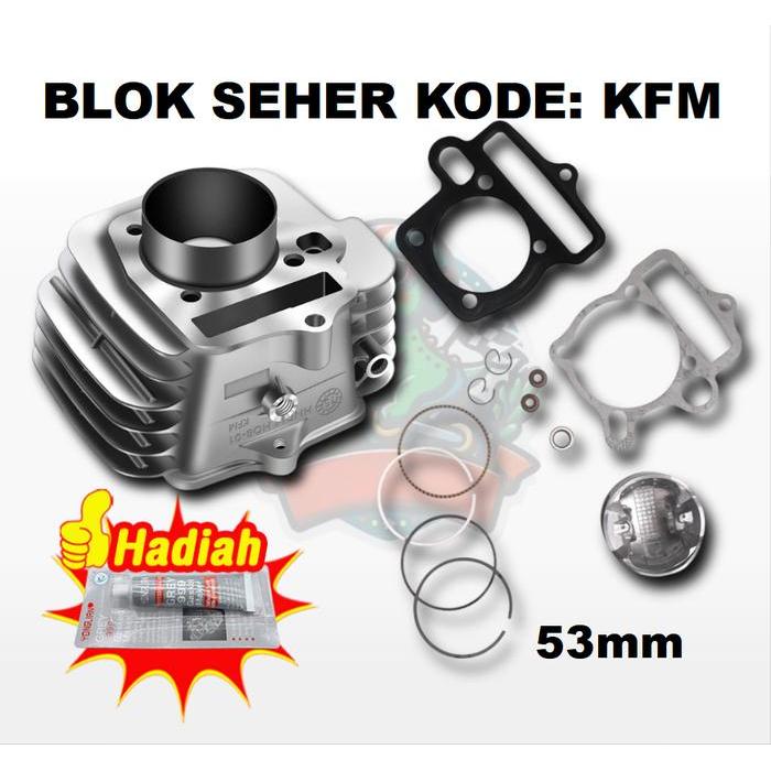 BLOK SEHER BORING PAKET BOREUP BORE UP SUPRA FIT NEW REVO LAMA LEGENDA SUPRA FIT LAMA KFM 53MM