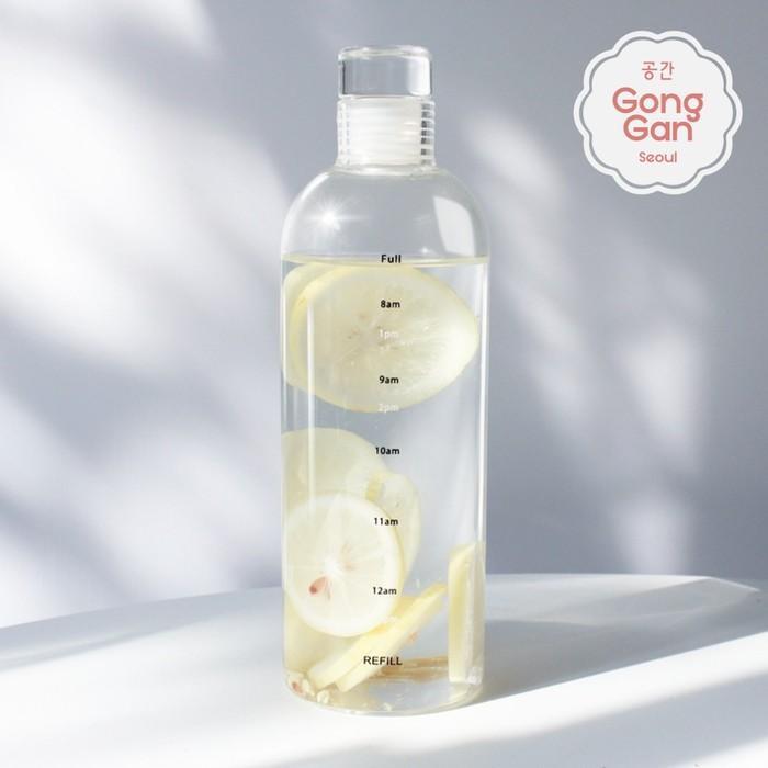 "New" (GONGGAN) Botol Minuman Kaca Air Kopi Teh Bening Estetik Dengan Sleeve