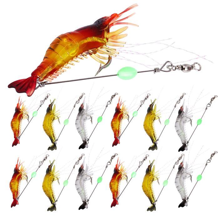 Shiimano - 9 Cm Lembut Udang Ikan Laut Pancing Umpan Lembut Memancing Umpan Dengan Hook Wobbler