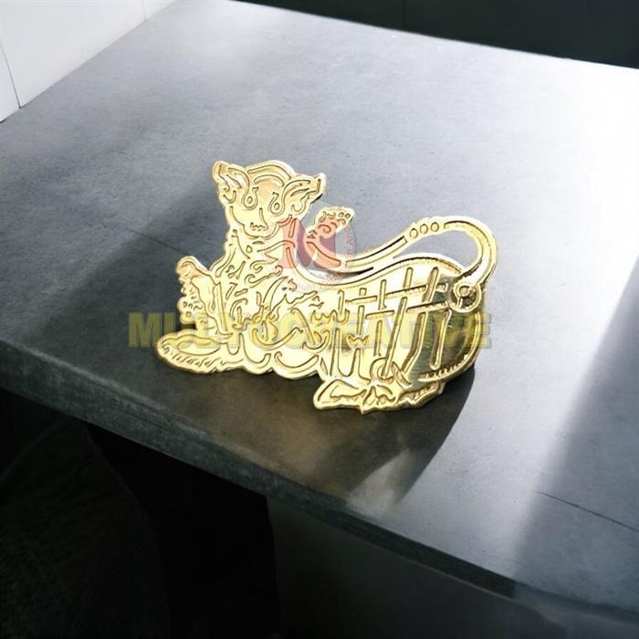 Pin Macan Ali - Bros Beskap Aksesoris Keraton Cirebon Logam Kuningan